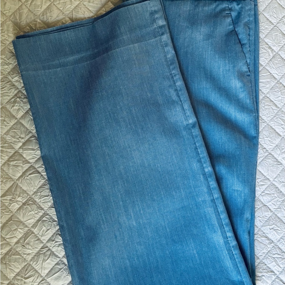 The Limited Light Blue Cotton Blend slightly wide leg pants.
